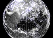 Shorelines Layer with Clouds in the Orthographic
                        Projection