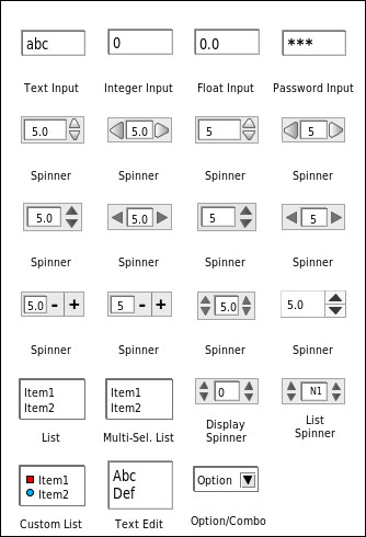 Spinners and Miscellaneous Input Widgets
